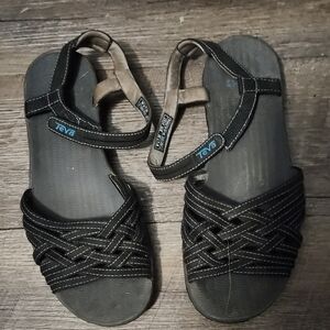 Teva Black Strappy Sandals